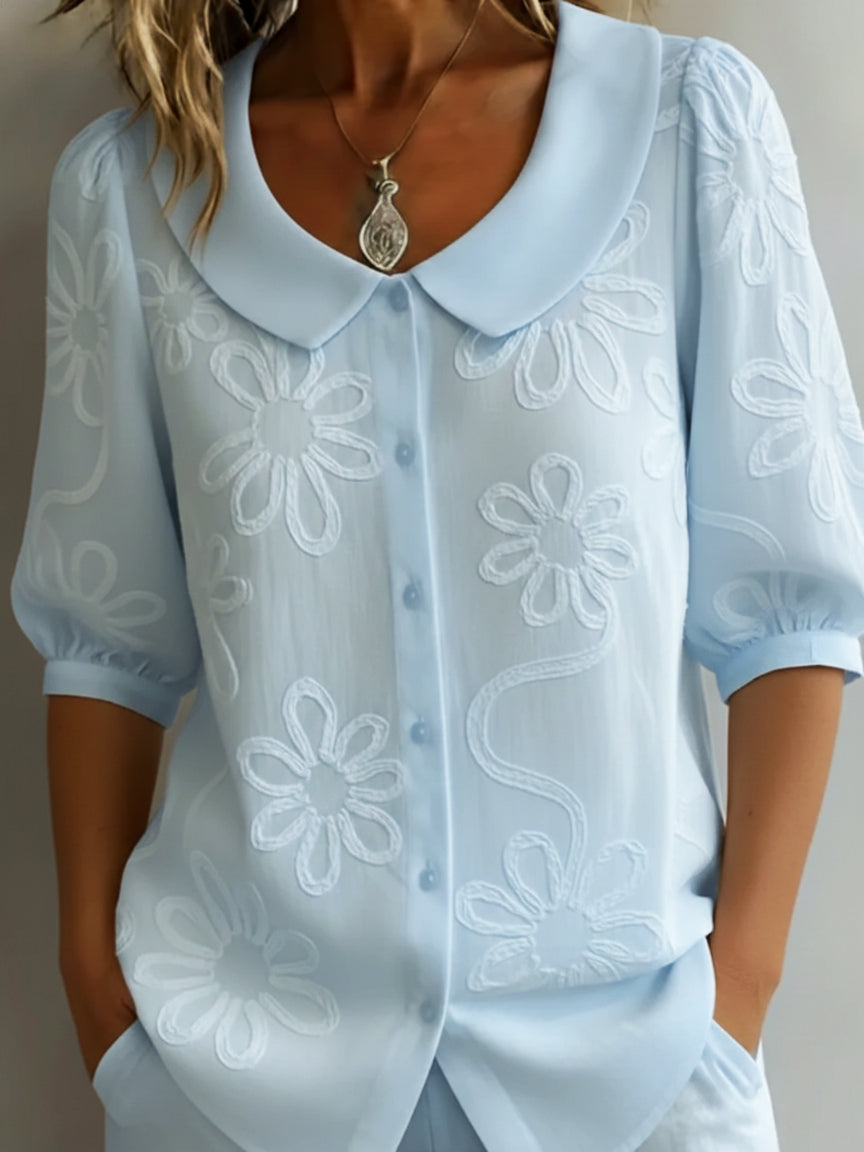 Soléa Bloom / Blusa ligera floral de elegancia natural