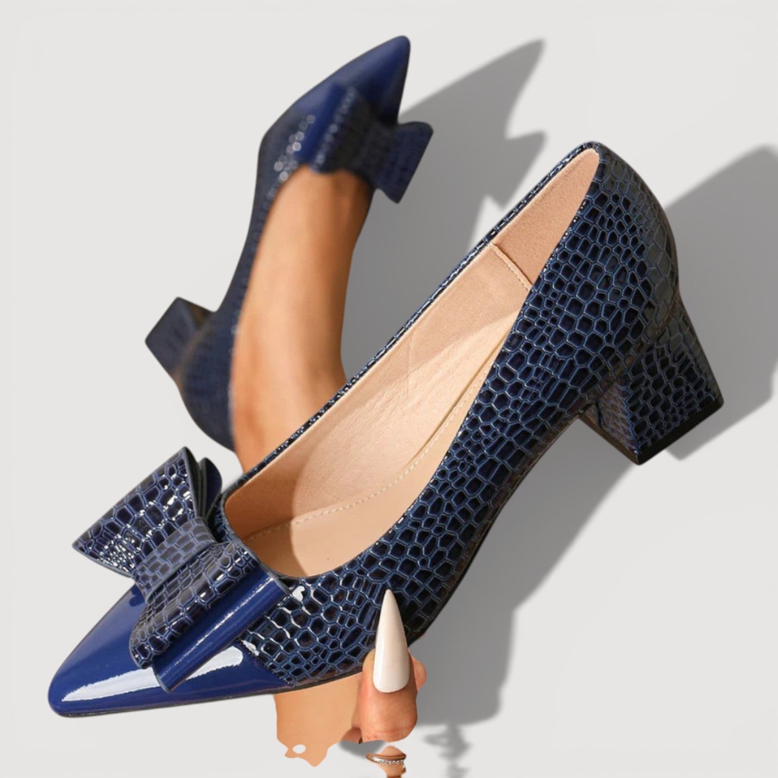 Zapatos de salón Bow Luxe / Tacones de Bloque Refinados