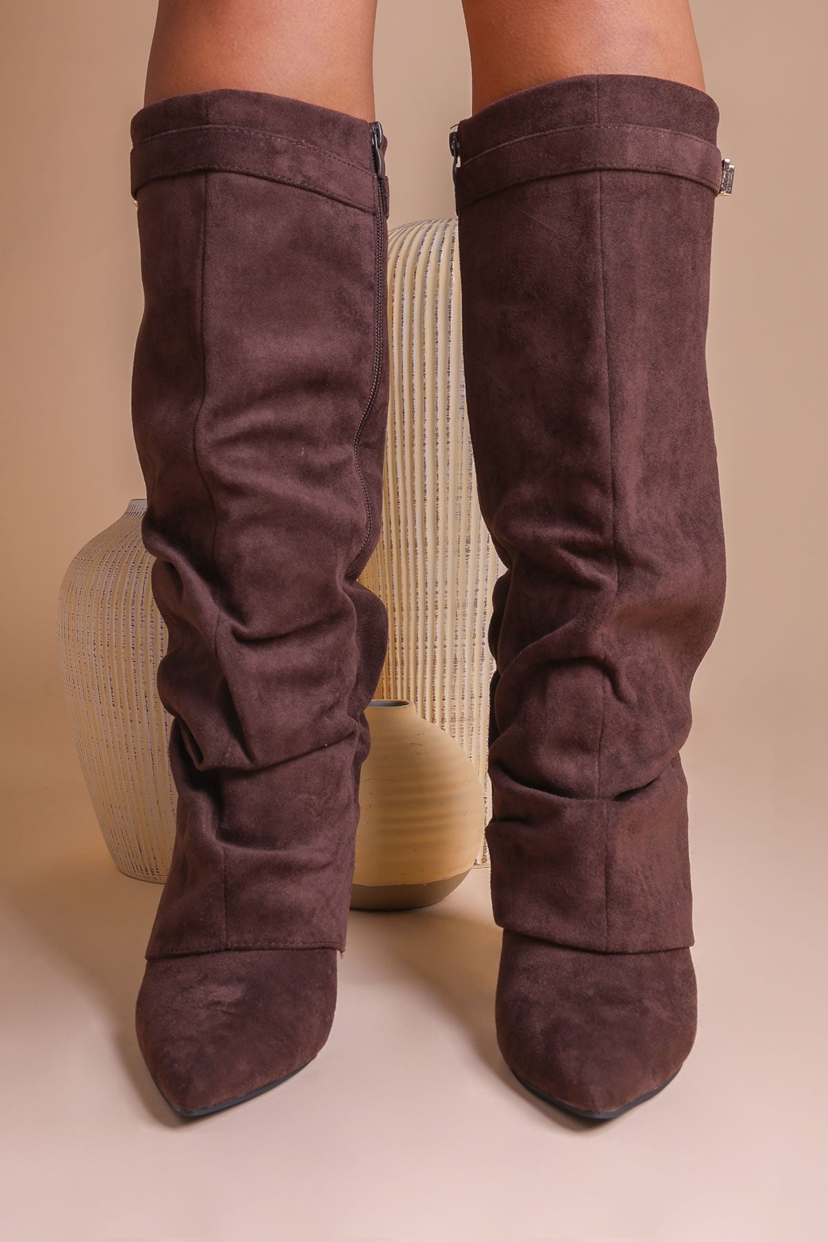 Cavalière - bota ancha de ante hasta la rodilla