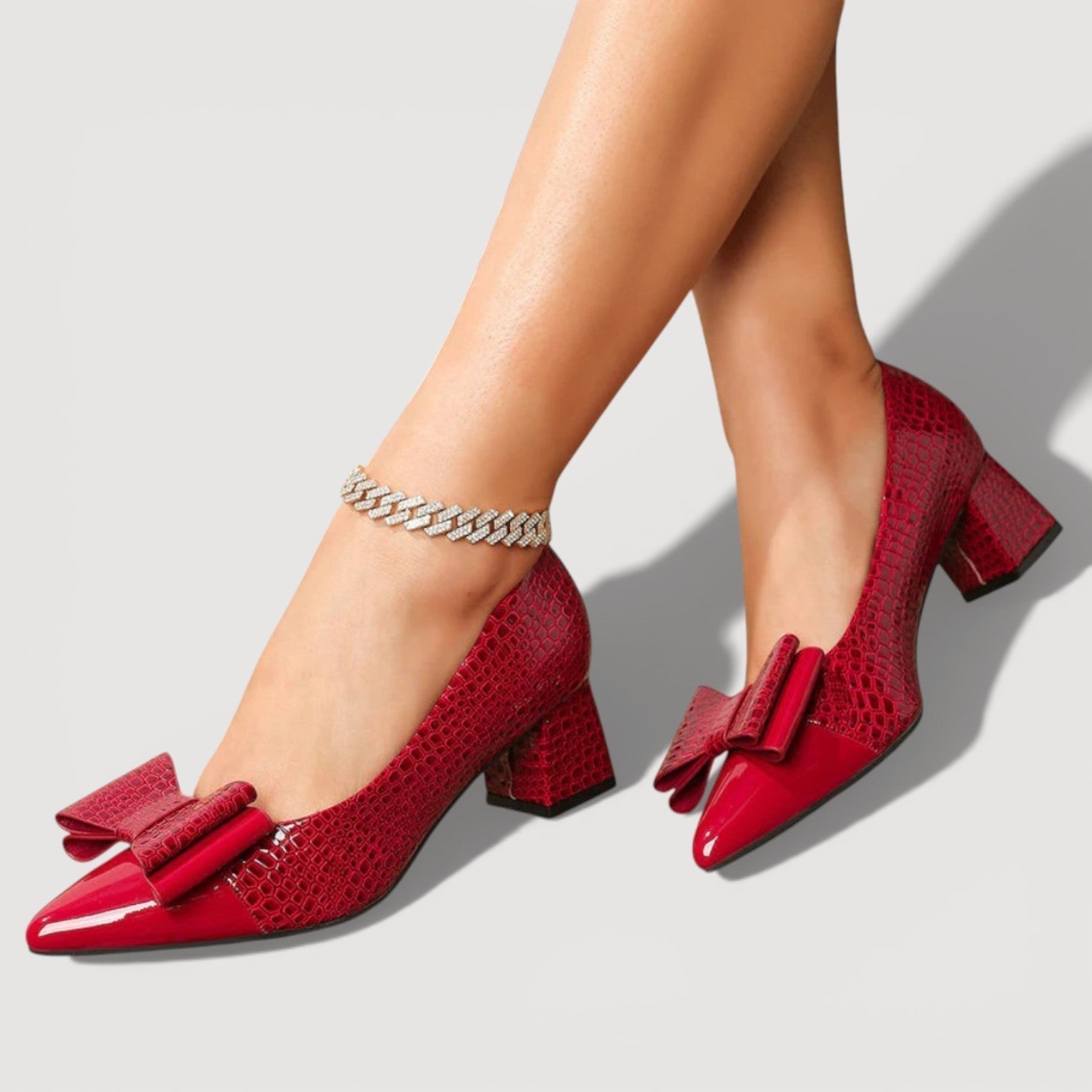 Zapatos de salón Bow Luxe / Tacones de Bloque Refinados