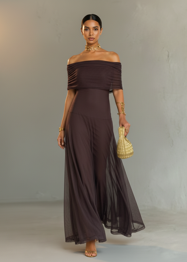 Giorgina - Vestido largo con hombros al hombro