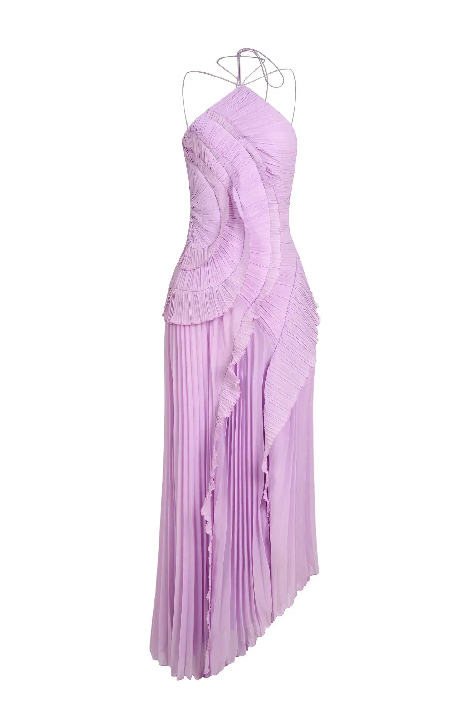 Valeria - vestido de elegancia plisada en Lila