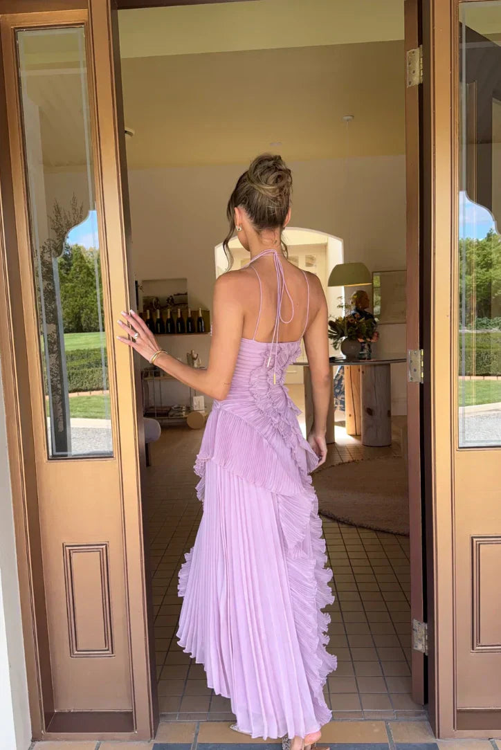 Valeria - vestido de elegancia plisada en Lila