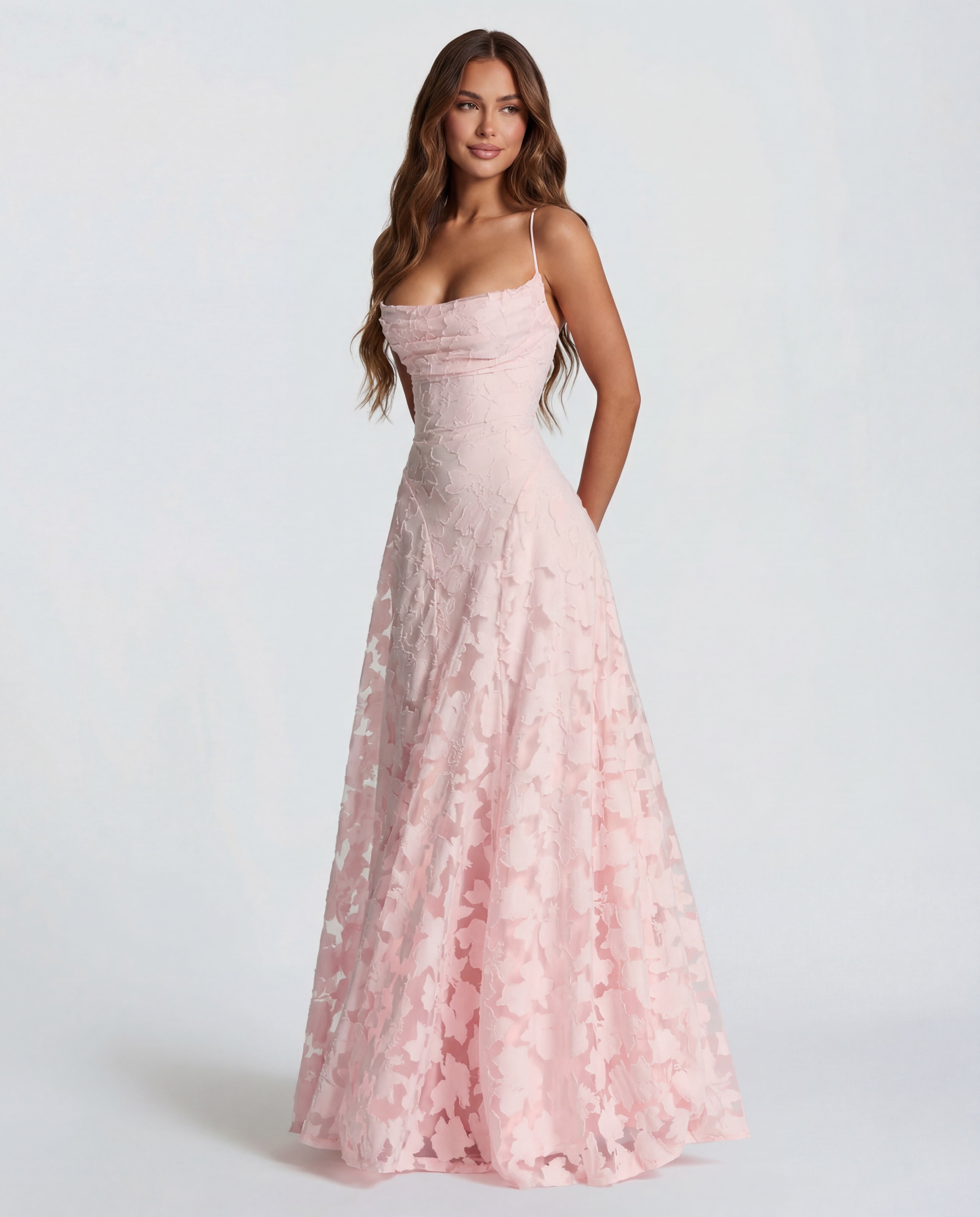 Luna Rosa - vestido largo de flores con tirantes finos y corte recto