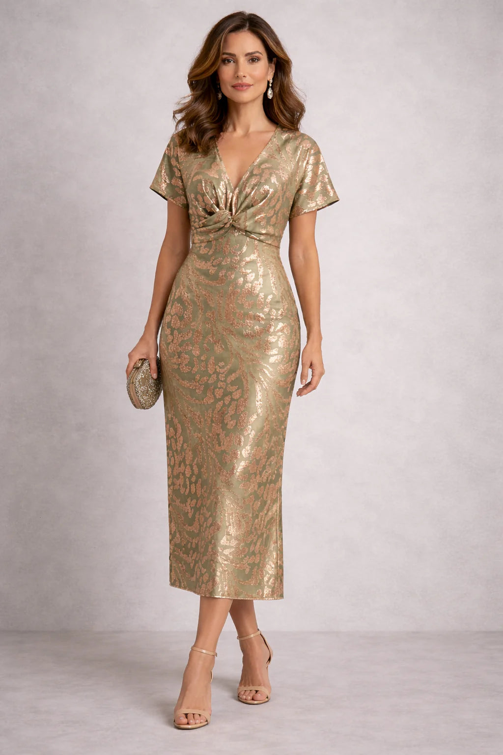 Vera - vestido con escote en V y corte ajustado