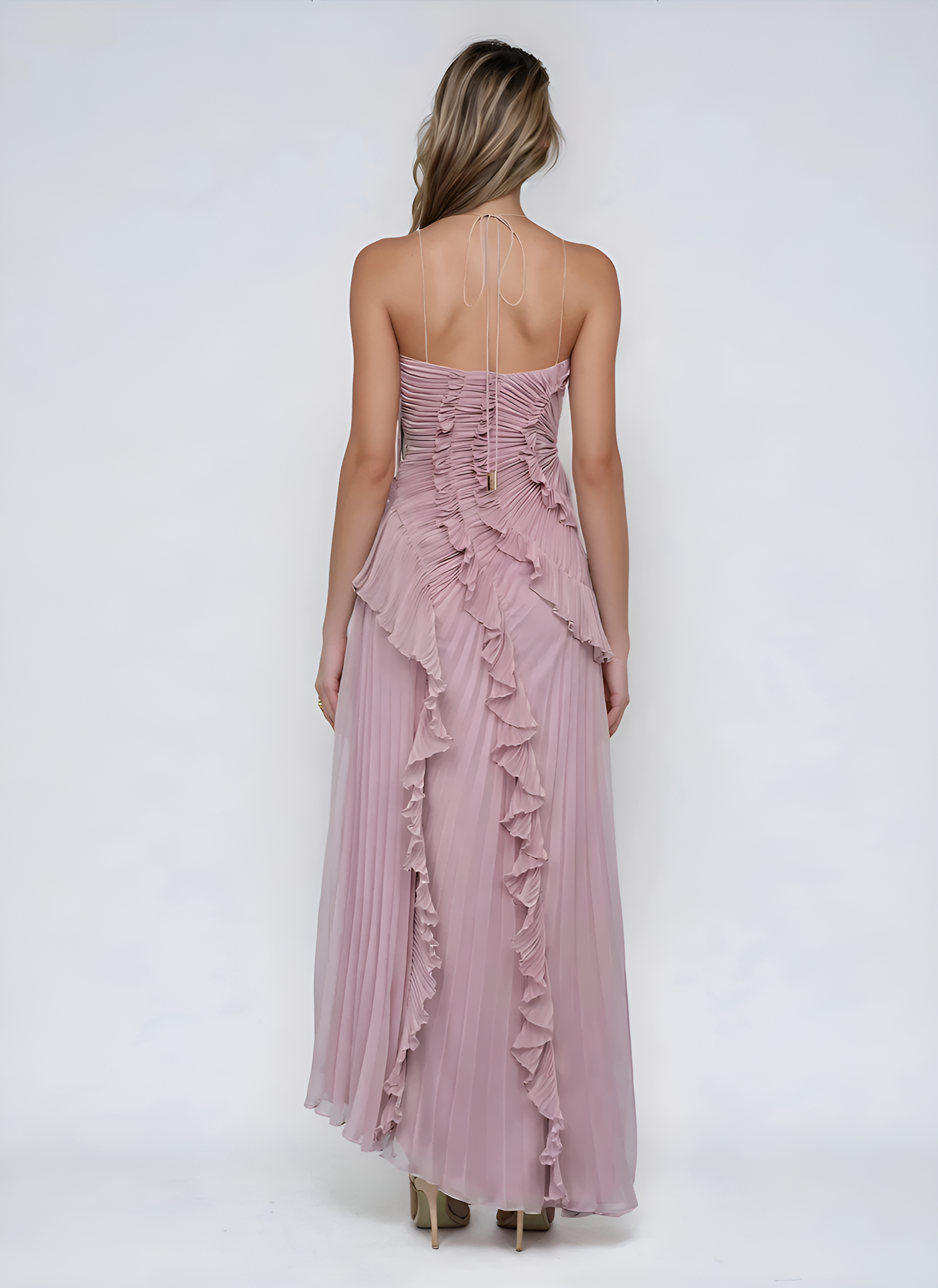 Valeria - vestido de elegancia plisada en Lila