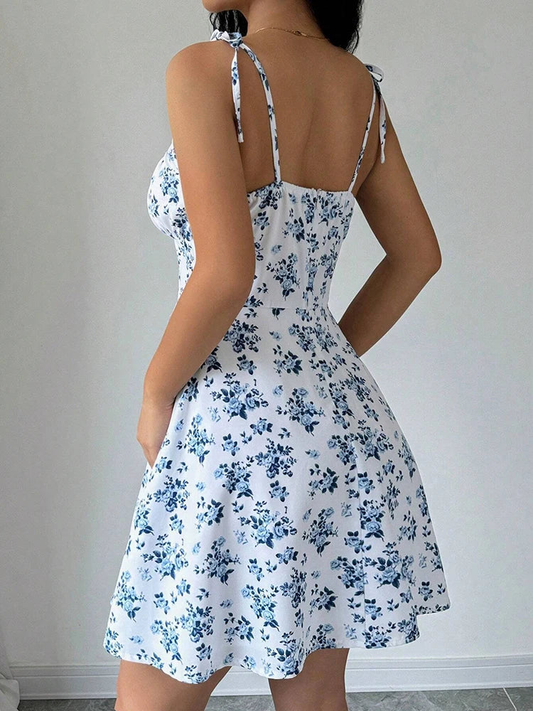 Dorada - vestido con lazos y falda acampanada