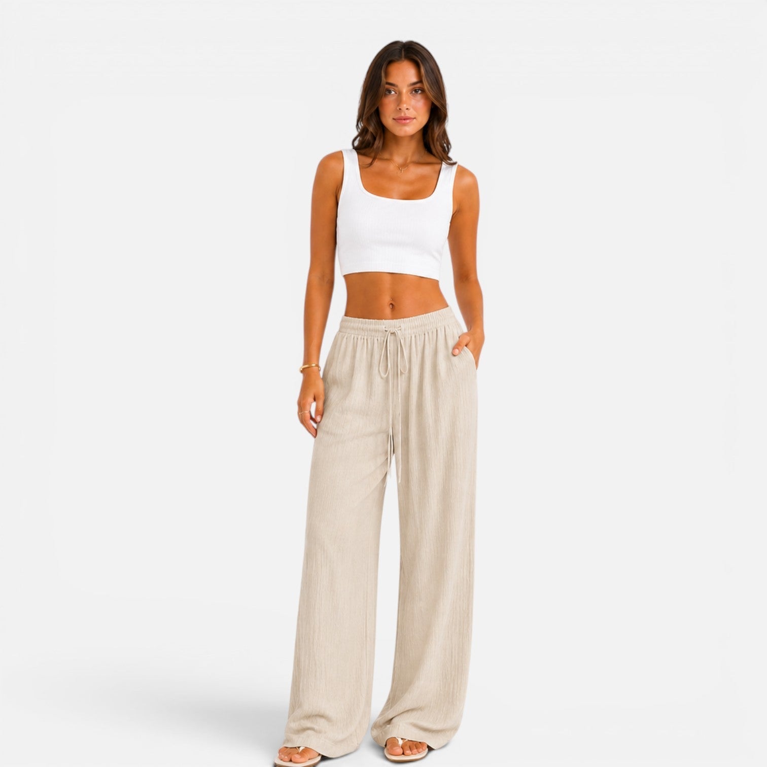 Felorro - pantalones ligeros de mujer de corte ancho