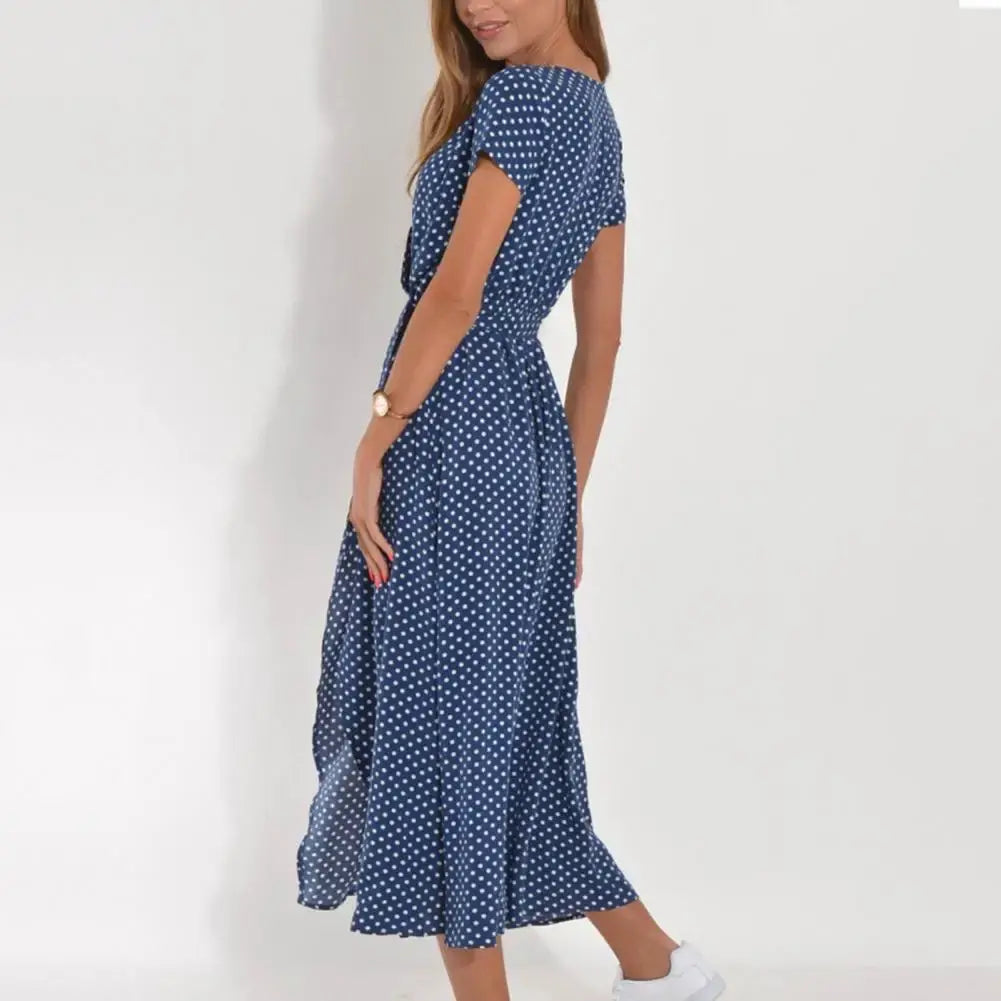 Lucía Fucsia - vestido cruzado con estampado