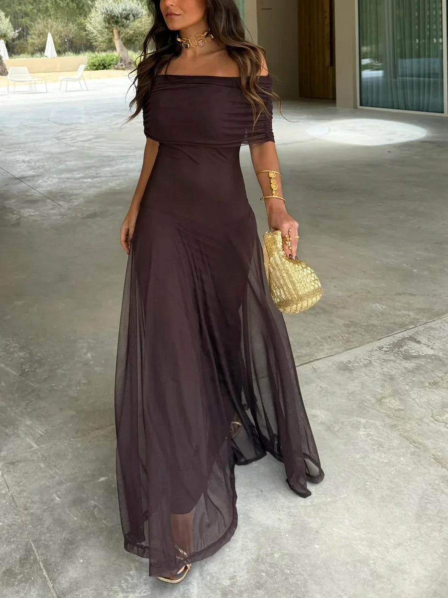 Giorgina - Vestido largo con hombros al hombro