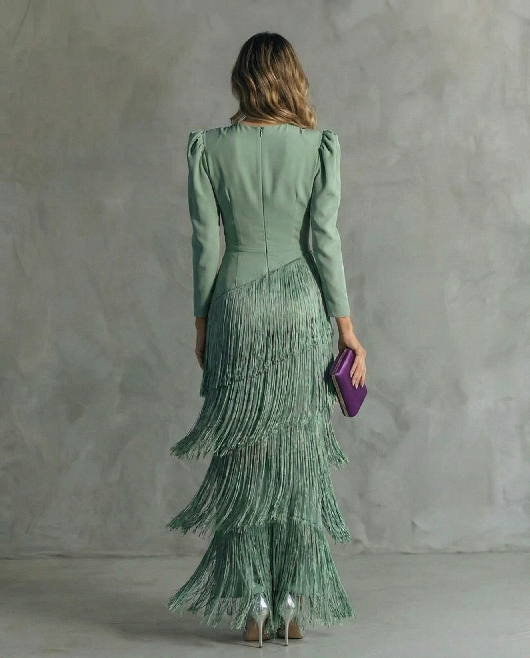 Roselle - vestido midi largo con flecos