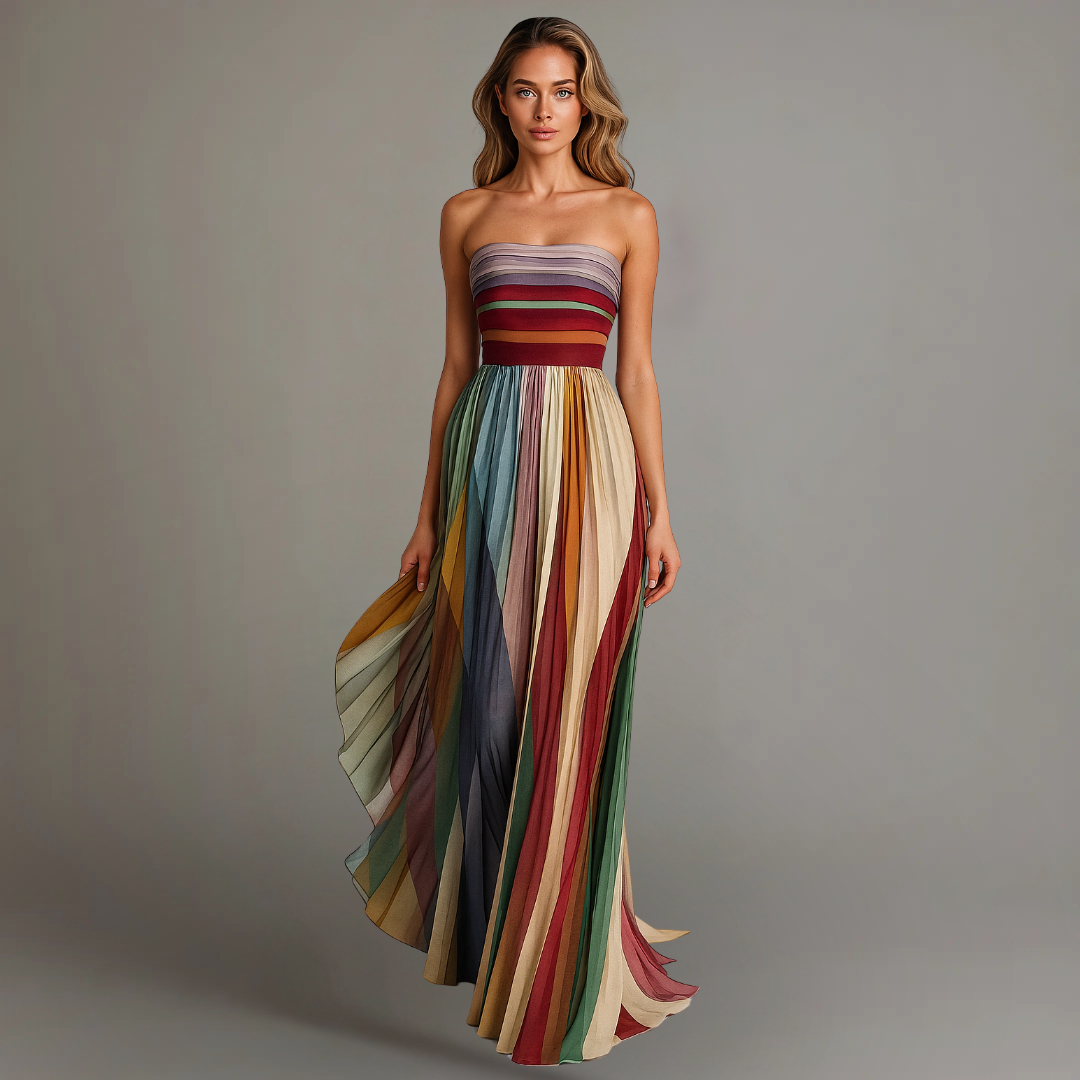 Joya de Madrid - vestido largo ajustado y falda plisada