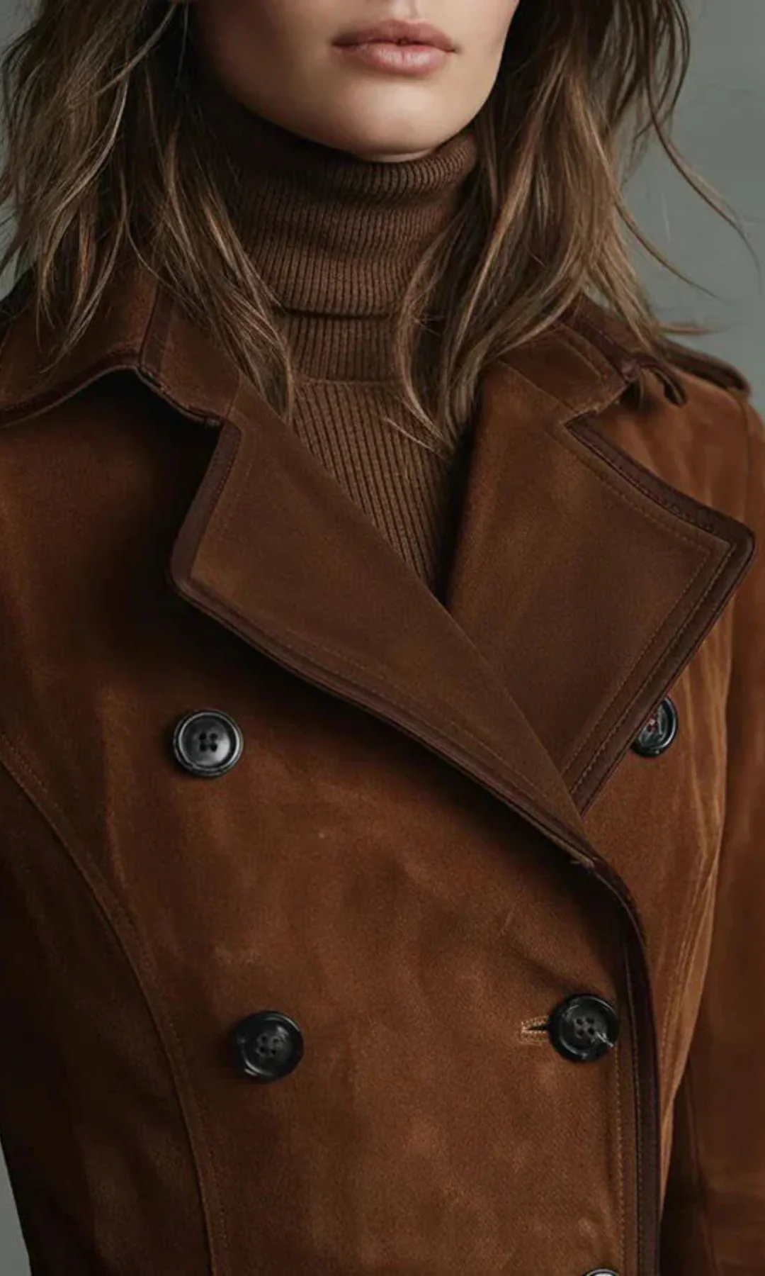 Poderosa - chaqueta larga de ante
