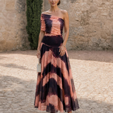 Giina - vestido con estampado Naranja y Marrón