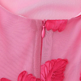 Carmela - vestido con bordado floral en relieve en tonalidad