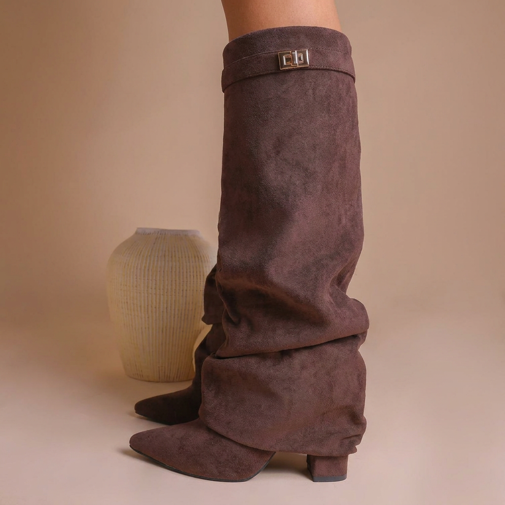 Cavalière - bota ancha de ante hasta la rodilla