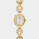 Perla - reloj dorado con detalles perlados