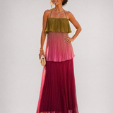 Joya de Córdoba - vestido maxi plisado multicolor