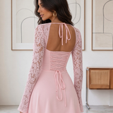 Dulce - vestido corto con mangas largas de encaje