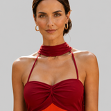 Solstício - vestido largo con capa de gasa