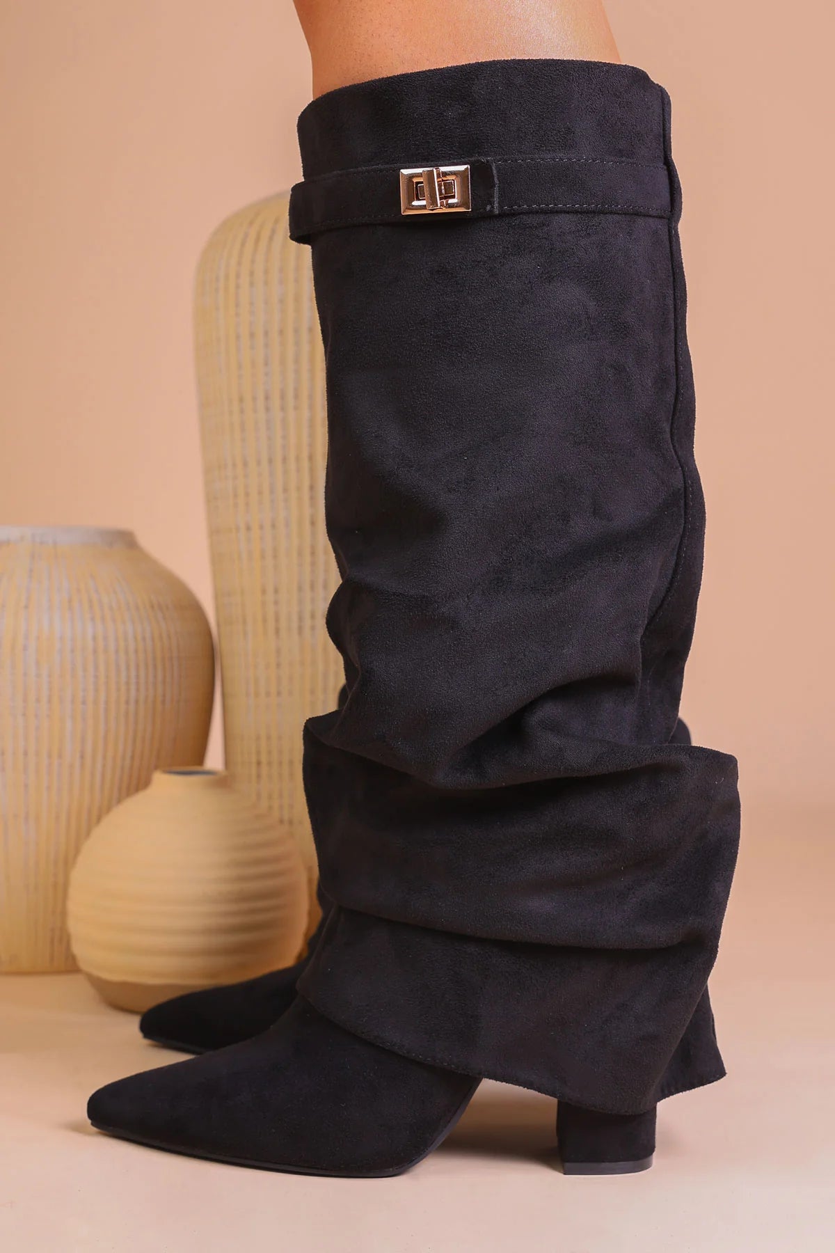 Cavalière - bota ancha de ante hasta la rodilla