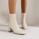Verta - botas de piel lisa con puntera cuadrada