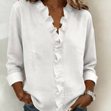 Camille - blusa con volantes y cuello en V