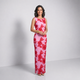 Carmela - vestido con bordado floral en relieve en tonalidad