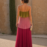 Joya de Córdoba - vestido maxi plisado multicolor