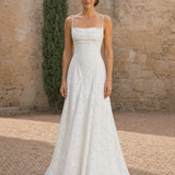 Luna Rosa - vestido largo de flores con tirantes finos y corte recto