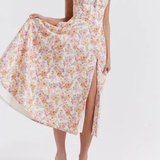 Encanto - vestido midi floral con hendidura