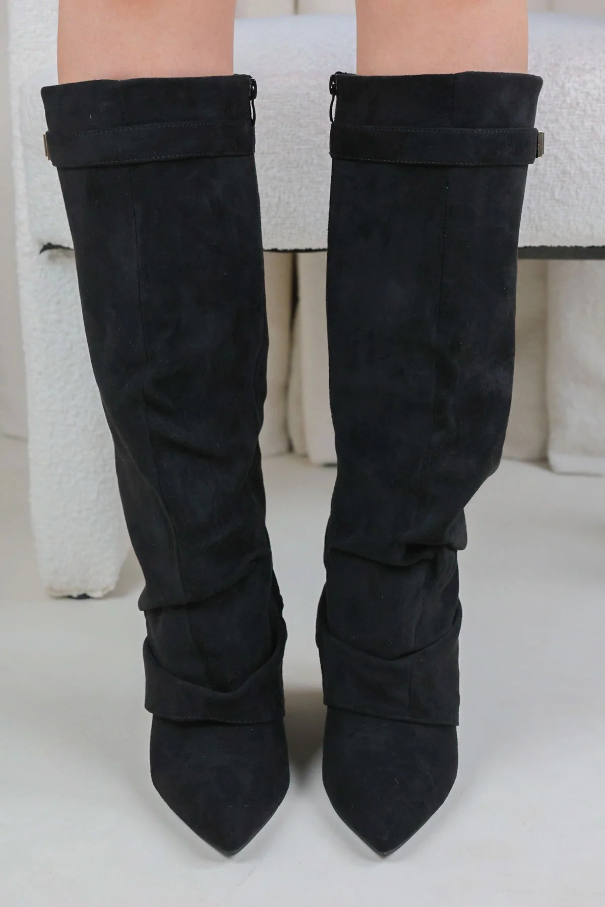 Cavalière - bota ancha de ante hasta la rodilla