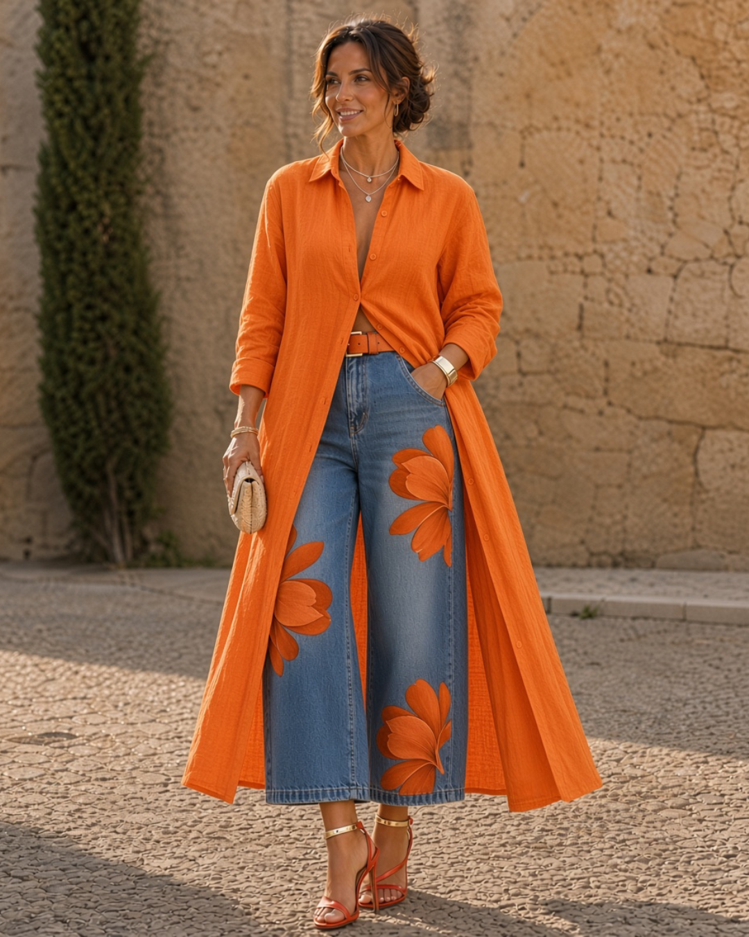 Rosella - conjunto de camisa larga y pantalón floral