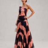 Giina - vestido con estampado Naranja y Marrón