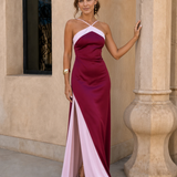 Condesa - vestido satinado con escote cruzado