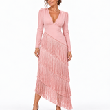 Roselle - vestido midi largo con flecos