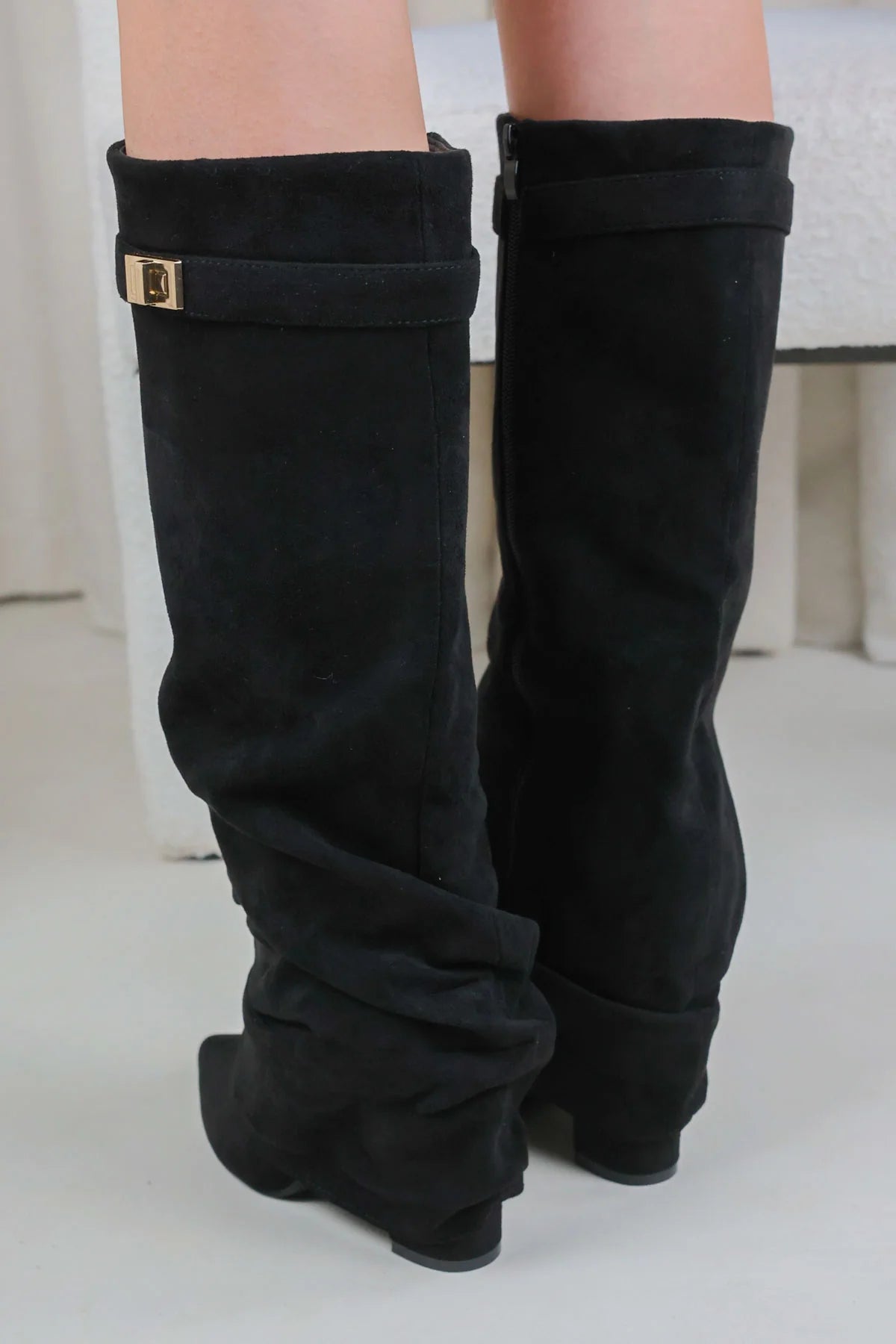 Cavalière - bota ancha de ante hasta la rodilla