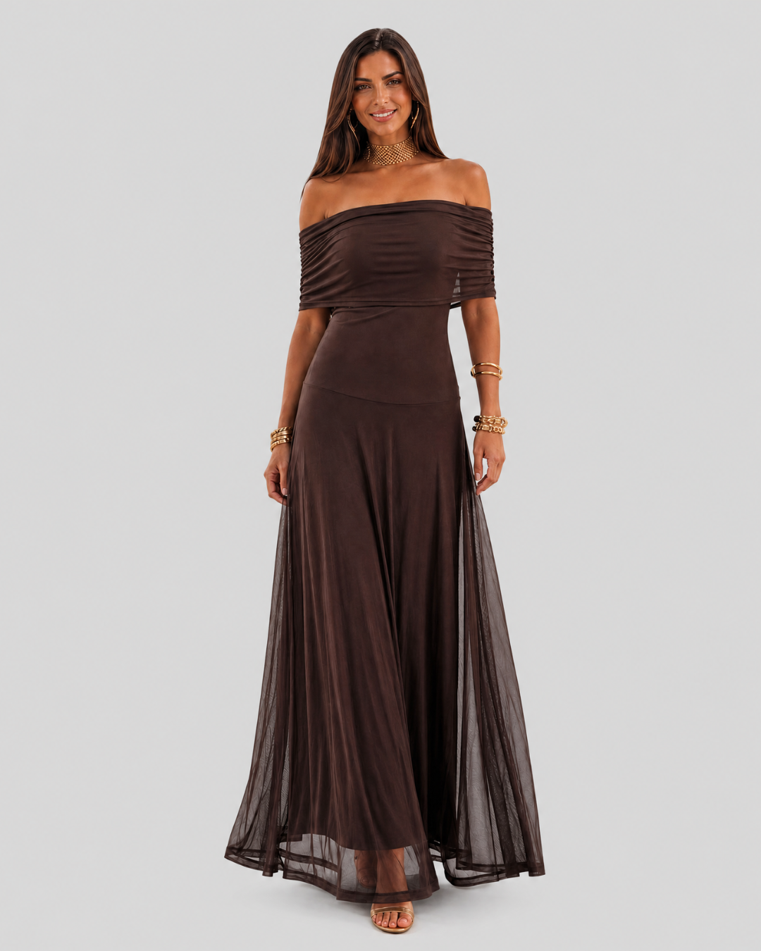 Giorgina - vestido largo con hombros al hombro