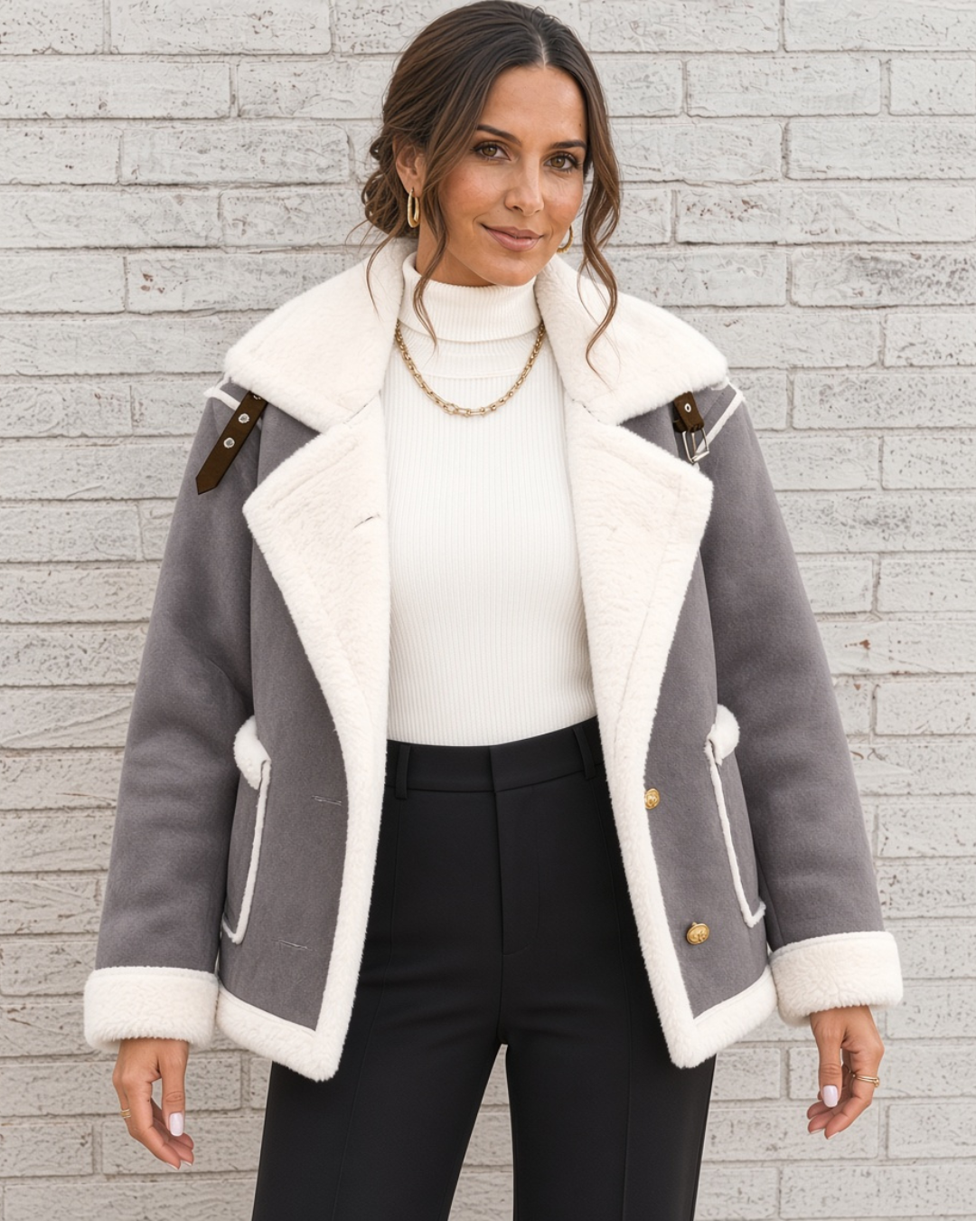 Adela- chaqueta con cuello de borreguito