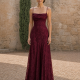 Luna Rosa - vestido largo de flores con tirantes finos y corte recto