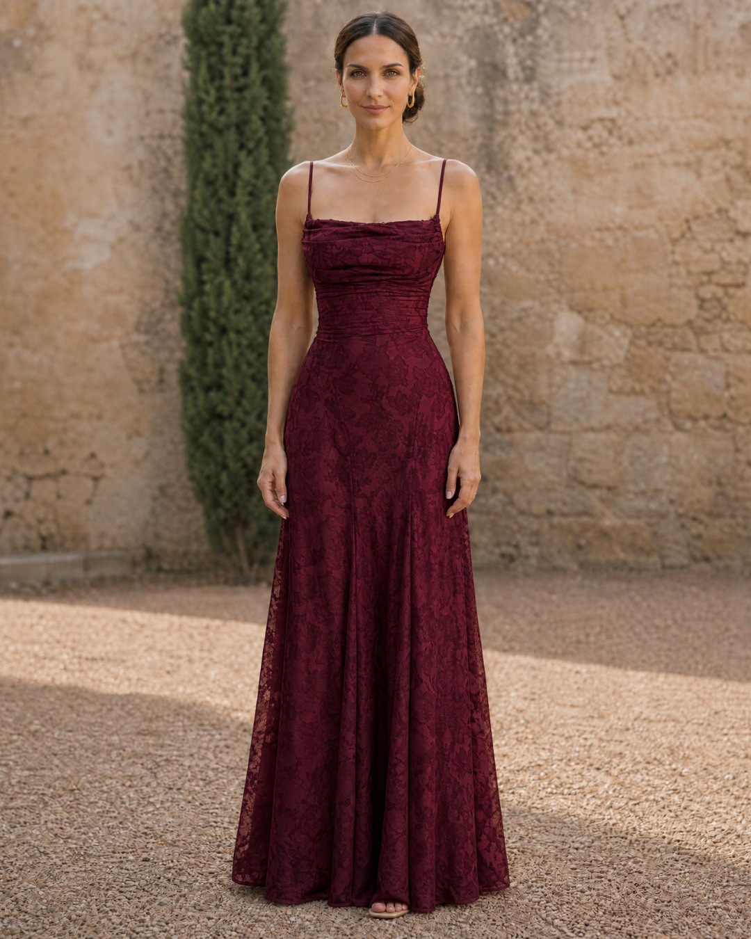 Luna Rosa - vestido largo de flores con tirantes finos y corte recto