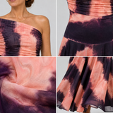 Giina - vestido con estampado Naranja y Marrón