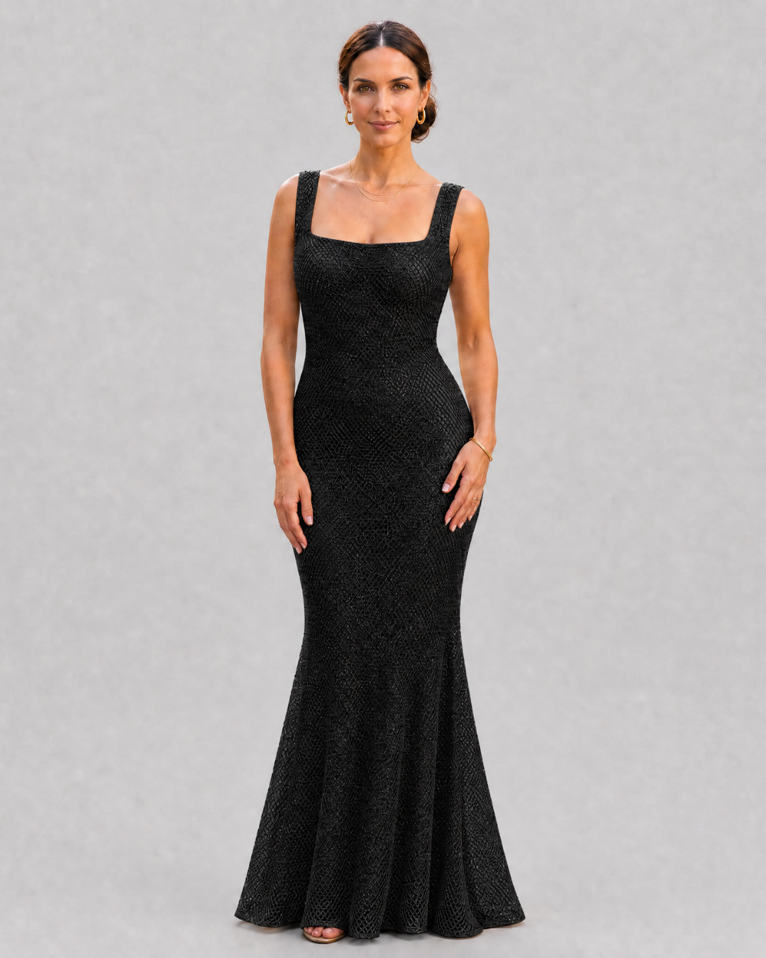 Destello - vestido de tul elástico con  tejido de cristal