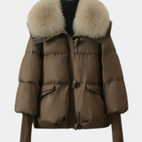 Rocío Madrid - chaqueta acolchada con cuello de pelo