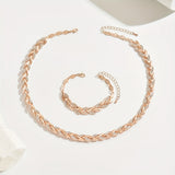 Elara - conjunto de collar y pulsera con hojas entrelazadas