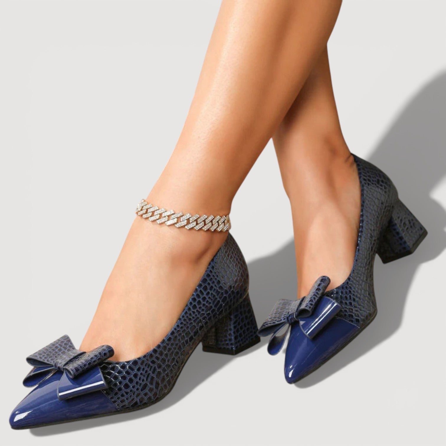 Zapatos de salón Bow Luxe / Tacones de Bloque Refinados