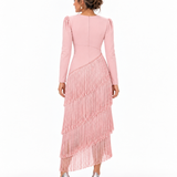 Roselle - vestido midi largo con flecos