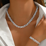 Elara - conjunto de collar y pulsera con hojas entrelazadas