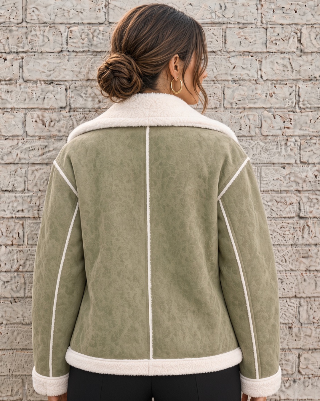 Oslo - Shearling en ante con cuello de pelo