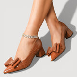 Bow Luxe - tacones de bloque refinados